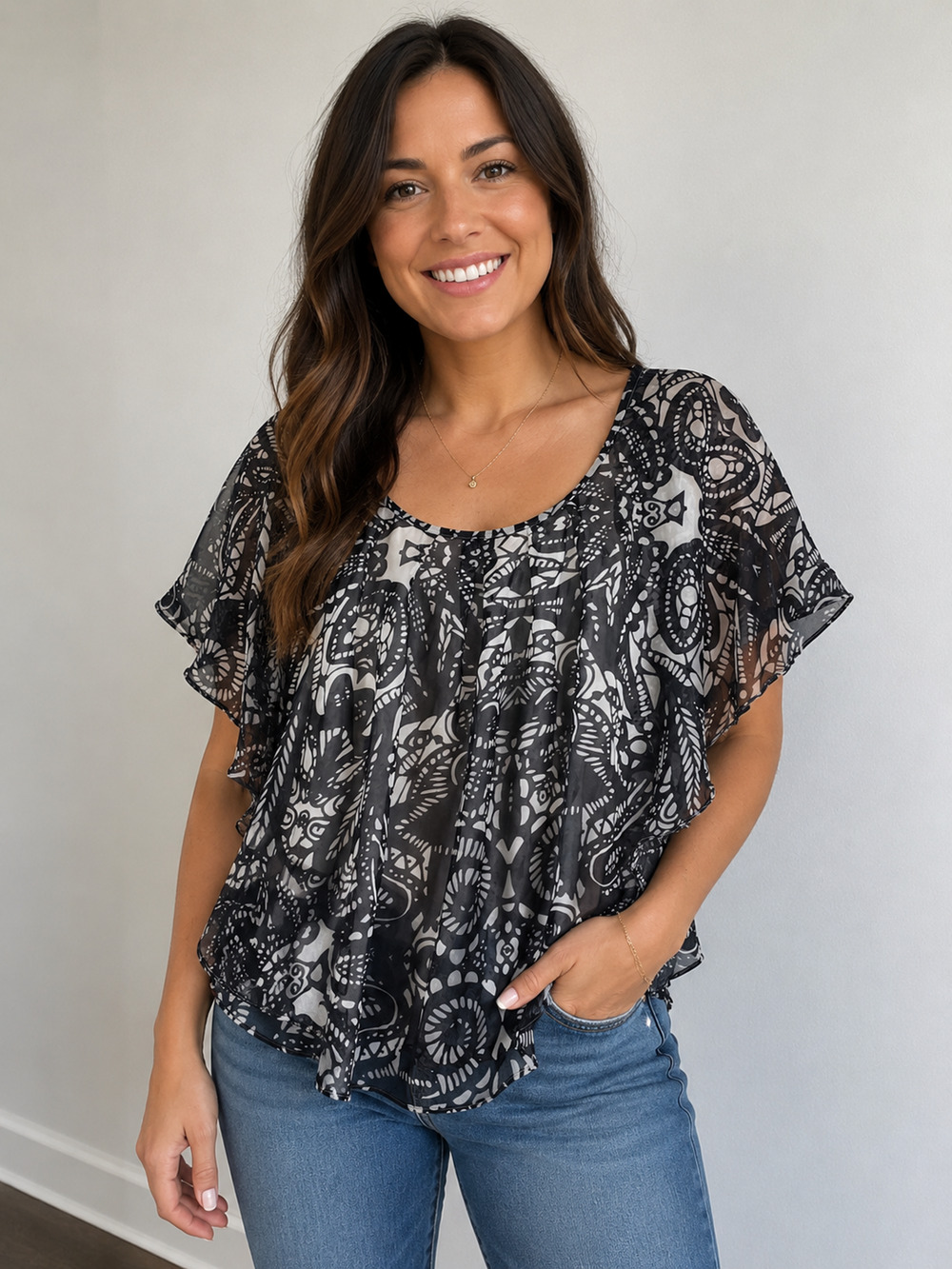 Y2K Express Womens Top Size XS Butterfly Dolman Sleeve Whimsigoth Fairy Boho